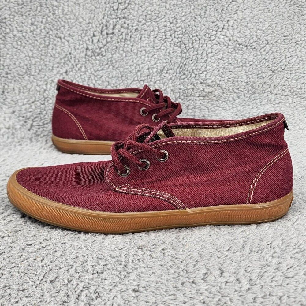Gravis Women's Booties Sz 8 Maroon Canvas Lace Up Casual Shoes Preppy